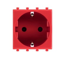 Розетка "Красный квадрат", 2P+E, с з/ш, "Avanti", 2 мод.  4401002  DKC