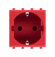 Розетка "Красный квадрат", 2P+E, с з/ш, "Avanti", 2 мод.  4401002  DKC