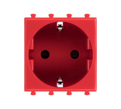 Розетка "Красный квадрат", 2P+E, с з/ш, "Avanti", 2 мод.  4401002  DKC