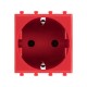 Розетка "Красный квадрат", 2P+E, с з/ш, "Avanti", 2 мод.  4401002  DKC