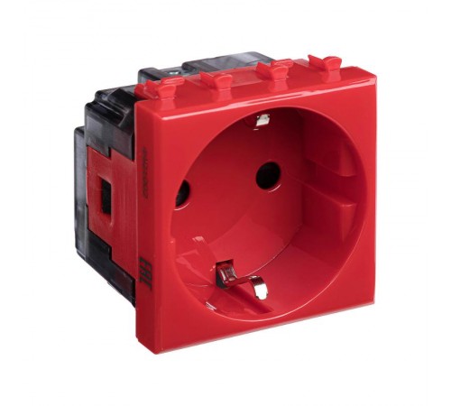 Розетка "Красный квадрат", 2P+E, с з/ш, "Avanti", 2 мод.  4401002  DKC