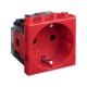 Розетка "Красный квадрат", 2P+E, с з/ш, "Avanti", 2 мод.  4401002  DKC