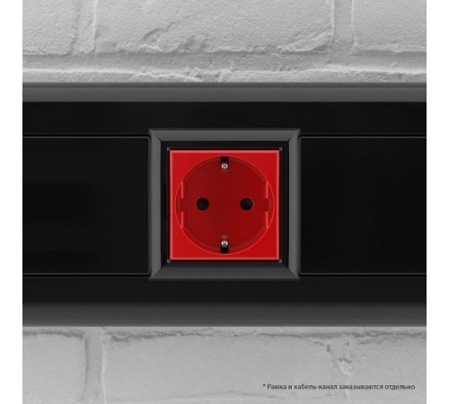 Розетка "Красный квадрат", 2P+E, с з/ш, "Avanti", 2 мод.  4401002  DKC