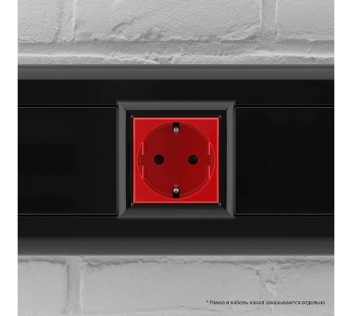 Розетка "Красный квадрат", 2P+E, с з/ш, "Avanti", 2 мод.  4401002  DKC