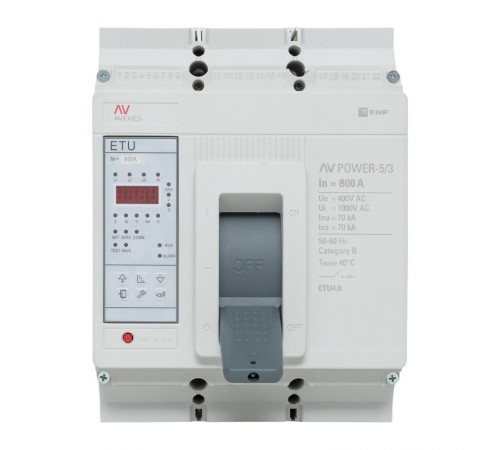 Выключатель автоматический AV POWER-5/3 800А 70kA ETU4.0 AVERES  mccb-53-800M-4.0-av  EKF