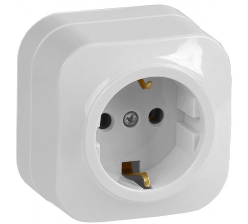 РС20-3-ХБ Розет. 1-ая с з/к о/у 16А GLORY белый  ERH11-K01-16  IEK