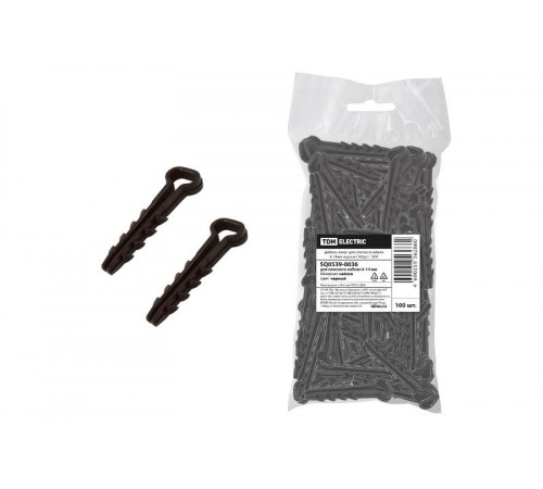 Дюбель-хомут для плоского кабеля 6-14мм черный (100шт)  SQ0539-0036  TDM