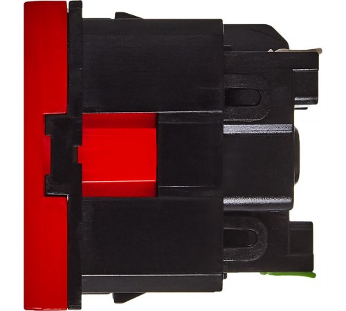 Розетка с заземлением, безвинтовые зажимы - со шторками 16А 250В - 90°- 2 модуля - красный  4525055  Daccord