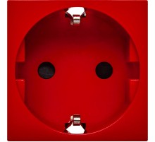 Розетка с заземлением, безвинтовые зажимы - со шторками 16А 250В - 90°- 2 модуля - красный  4525055  Daccord