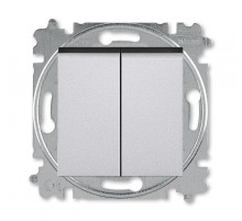 ABB Levit Серебро / дымчатый чёрный Выключатель кнопочный 2-кл.  3559H-A87445 70W  2CHH598745A6070  ABB