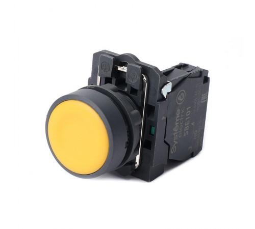 Кнопка SB5 в сборе модульная 22мм желтая с возвратом пластик 1НО  SB5AA51  SE