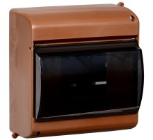 Корпус пластиковый навесной на 6 модулей КМПн 2/6 146х136х83мм IP30 дуб с прозрачной крышкой KREPTA 3  MKP42-N-06-30-09-D  IEK