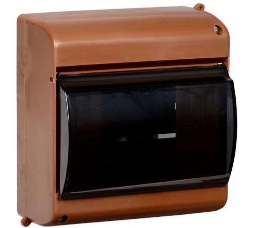 Корпус пластиковый навесной на 6 модулей КМПн 2/6 146х136х83мм IP30 дуб с прозрачной крышкой KREPTA 3  MKP42-N-06-30-09-D  IEK