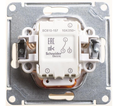 W59 Слоновая кость Переключатель 1-клавишный с подсветкой 10АХ  VS610-157-2-86  SE
