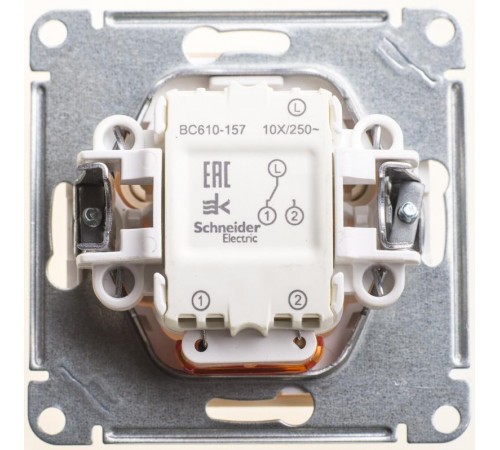 W59 Слоновая кость Переключатель 1-клавишный с подсветкой 10АХ  VS610-157-2-86  SE