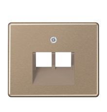 Крышка для двойных телефонных и компьютерных розеток (UAE), фиксация винтом; металл; золотая бронза; SL500  SL569-2UAGB  Jung