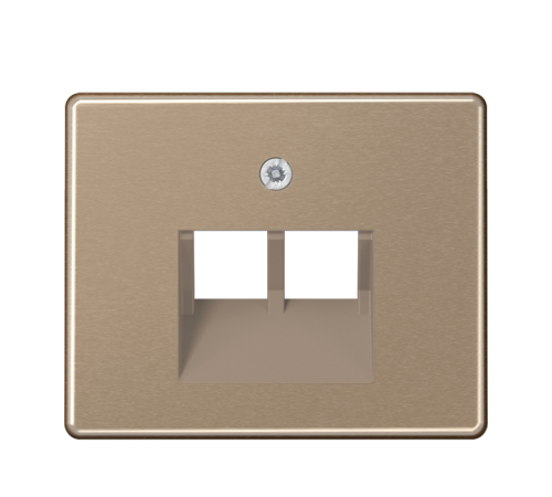 Крышка для двойных телефонных и компьютерных розеток (UAE), фиксация винтом; металл; золотая бронза; SL500  SL569-2UAGB  Jung