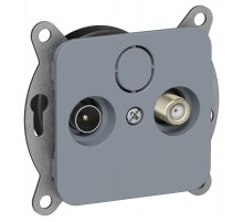 FLITE Розетка 2-ая TV+SAT экр. проходная РТВс-2-1-2-ФлМ маренго  FI-AF23-P-K35  IEK