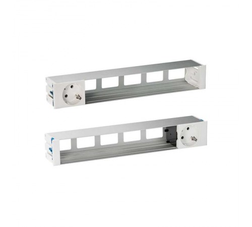 Simon S400 Двухсторонний Врезной розеточный блок с крышкой, ввод щетка, 2x2P+E, 10 пустых модулей, белый, S400  46601000-130  Simon