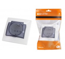 Розетка 2П+З с защ. шт. и крышкой 16А 250В IP42 белая "Таймыр"   SQ1814-0019  TDM