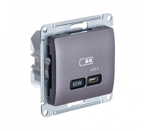 Glossa Сиреневый туман USB Розетка тип-C 65W высокоскор.заряд. QC PD  GSL001427  SE