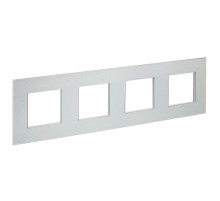 SKANDY Рамка 4-местная SK-F34S металл серебряный   SK-M42-M-K23  IEK