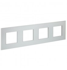 SKANDY Рамка 4-местная SK-F34S металл серебряный   SK-M42-M-K23  IEK