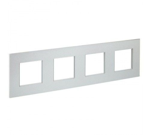SKANDY Рамка 4-местная SK-F34S металл серебряный   SK-M42-M-K23  IEK