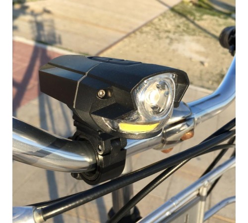 Фонарь велосипедный VA-901  [5Вт + COB, подсветка колеса, алюминий, литий, зарядка от USB, бл]  Б0033767  ЭРА