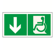 Знак безопасности BL-3517.E71"Указ. двери эвакуац. выхода (лев.) для МГН"  a18617  Белый свет