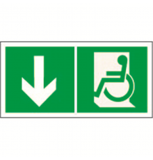 Знак безопасности BL-2915B.E71"Указ. двери эвакуац. выхода (лев.) для МГН"  a18504  Белый свет