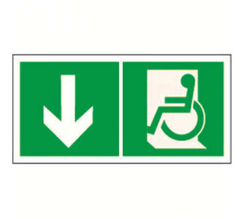 Знак безопасности BL-3517.E71"Указ. двери эвакуац. выхода (лев.) для МГН"  a18617  Белый свет