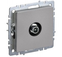 BRITE Розетка TV проходная РТВ10-0-БрС сталь   BR-A10-P-K46  IEK