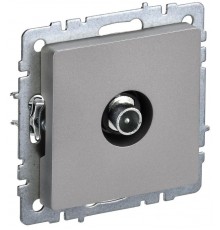 BRITE Розетка TV проходная РТВ10-0-БрС сталь   BR-A10-P-K46  IEK