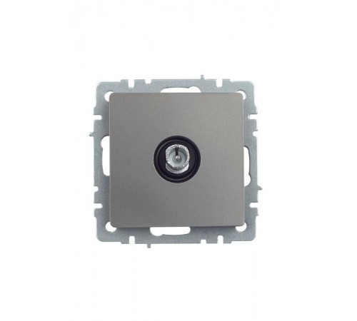 BRITE Розетка TV проходная РТВ10-0-БрС сталь   BR-A10-P-K46  IEK