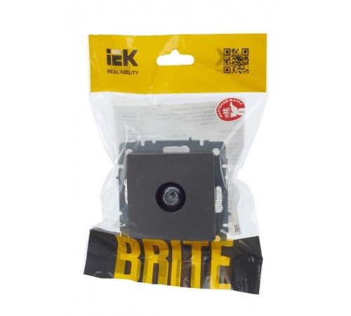 BRITE Розетка TV проходная РТВ10-0-БрС сталь   BR-A10-P-K46  IEK