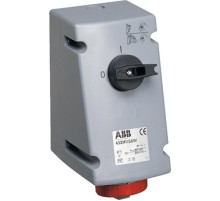 Розетка с выключателем и механической блокировкой 332MVS3W, 32A, 3P+E, IP67, 3ч  2CMA167876R1000  ABB