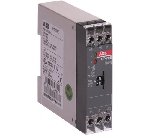 Реле времени CT-YDE (задержка на включ., переключение Y/D) 24В A C/DC, 220-240В AC (временной диапазон 0,3..30с.) 1ПК  1SVR550207R4100  ABB
