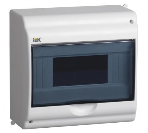 Корпус пластиковый навесной на 9 модулей КМПн 2/9-2 180х188х96мм IP31 белый с прозрачной крышкой KREPTA 3 (в картонной упаковке)  MKP42-N-09-31-02  