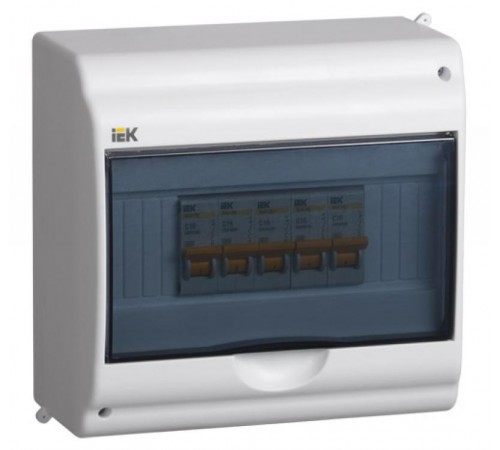 Корпус пластиковый навесной на 9 модулей КМПн 2/9-2 180х188х96мм IP31 белый с прозрачной крышкой KREPTA 3 (в картонной упаковке)  MKP42-N-09-31-02  