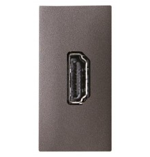 Механизм HDMI разъёма, тип А, с HDMI разъёмом мама на тыльной стороне, 1-модульный, серия Zenit, цвет антрацит  2CLA215570N1801  ABB