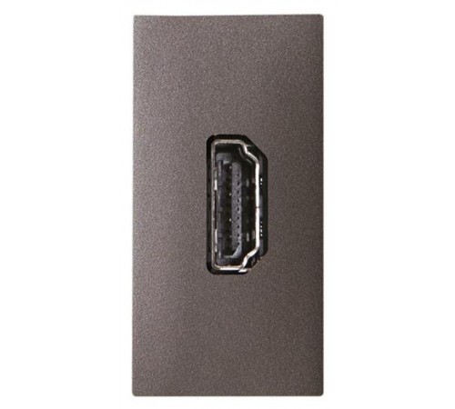Механизм HDMI разъёма, тип А, с HDMI разъёмом мама на тыльной стороне, 1-модульный, серия Zenit, цвет антрацит  2CLA215570N1801  ABB