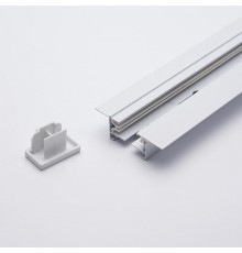 Шинопровод осветительный встраиваемый для трековых светильников, белый, 2м, в наборе токовод, заглушка, крепление, CAB1004  10353  Feron