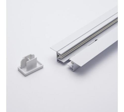 Шинопровод осветительный встраиваемый для трековых светильников, белый, 2м, в наборе токовод, заглушка, крепление, CAB1004  10353  Feron