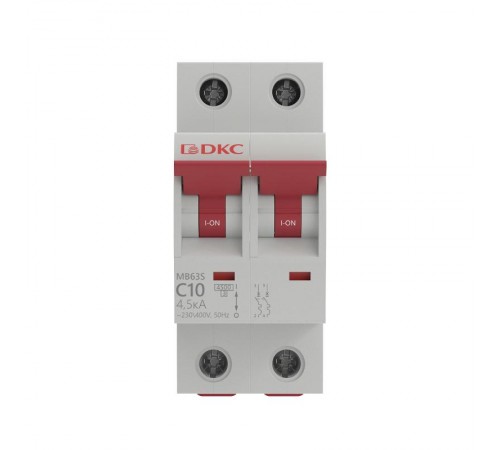 Модульный автоматический выключатель YON MB63, 2P, характеристика C, 10A, 4,5kA  MB63S-2PC10  DKC