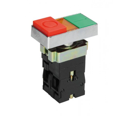 LAY5-BW8465, сдвоенный, зеленый/красный, "I-O", 1НО+1НЗ, с подсветкой, выключатель кнопочный  (ЭТ)  ET012090  Электротехник