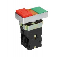 LAY5-BW8465, сдвоенный, зеленый/красный, "I-O", 1НО+1НЗ, с подсветкой, выключатель кнопочный  (ЭТ)  ET012090  Электротехник