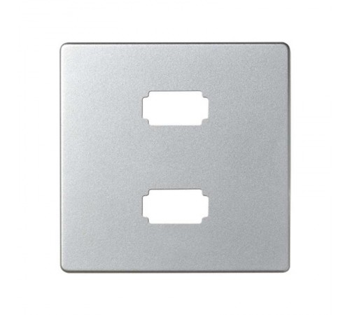 Simon 82 Накладка для коннектора 2*USB 2.0 типа А, "мама", S82, S82N, алюминий  8201090-033  Simon