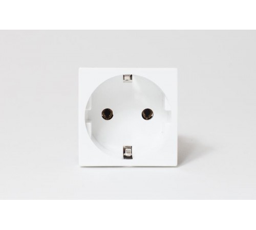 Розетка электрическая 2К+З (белая) со шторками  200013  SPL