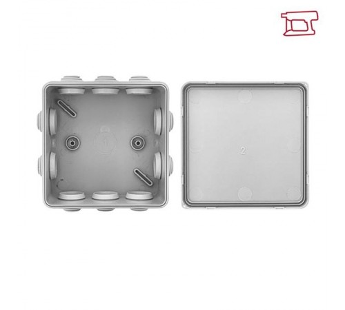 Коробка распределительная КМР-030-014 с крышкой наружная (100х100х50), 10 мембранных вводов IP54 розничный стикер PROxima  plc-kmr-030-014-r  EKF